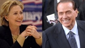 Hillary Clinton e Silvio Berlusconi