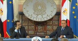 la conferenza stampa di Berlusconi e Mubarack