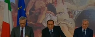 da sin. Tremonti, Berlusconi, Letta