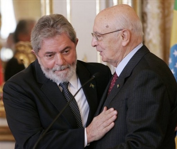 Inacio Lula da Silva e Giorgio Napolitano