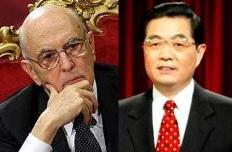 Giorgio Napolitano e Hu Jintao