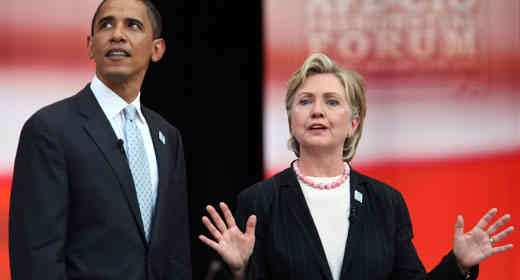 Hillary Clinton e Barack Obama