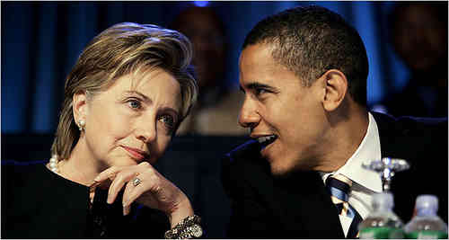 Hilary Clinton e Barack Obama