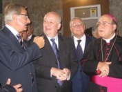 da sin. il senatore Giuliano, Bondi, Ciaramella, l'Arcivescovo Milano