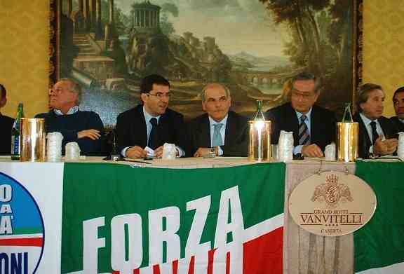 da sin. Domenico Ciaramella (sindaco di Aversa), Nicola Cosentino, Giuseppe Sagliocco, Pasquale Giuliano, Riccardo Ventre
