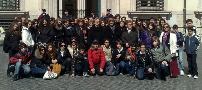 Gli alunni della 'Pascoli' in visita a Palazzo Chigi