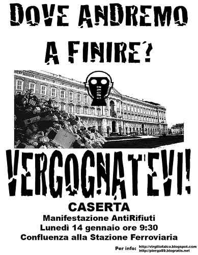 il manifesto della protesta a Caserta del 14 gennaio 2008