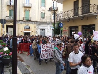 la protesta degli studenti del 30 ottobre a Caserta