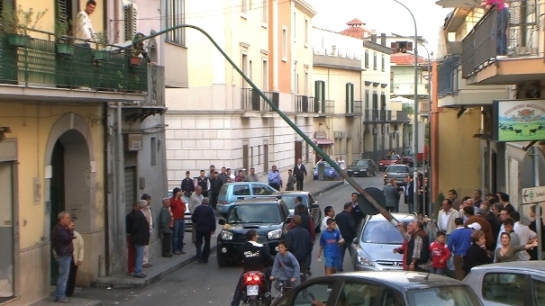il palo crollato in Corso Umberto