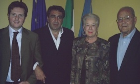 La signora Bragiotti con l'assessore Russo, il sindaco De Lucia ed il marito Piero Bragiotti 