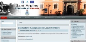 la home page del sito del Comune di S.Arpino