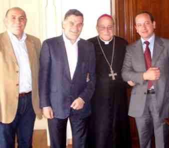 il sindaco Fabozzi con l'Arcivescovo Milano