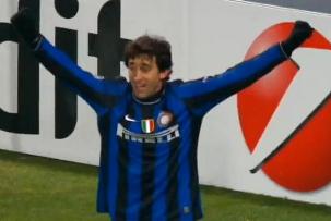 Milito autore del primo gol dell'Inter