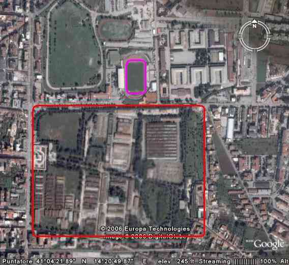 l'area del Macrico (foto dal satellite Google)
