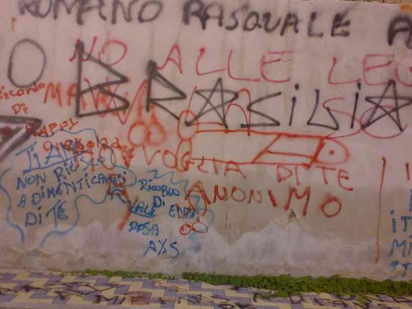 I graffiti nel parcheggio di Via Aversa