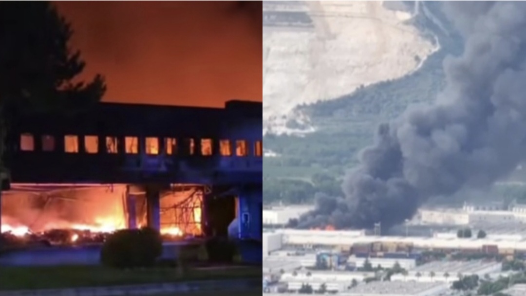 Nola, inferno di fuoco all'Interporto: scuole chiuse e aria ...