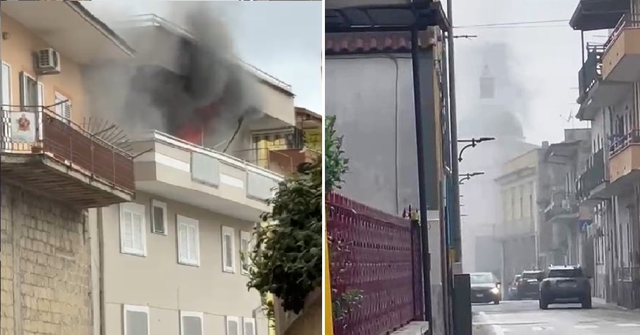 Carinaro, incendio alle spalle della chiesa: a fuoco un appartamento ...