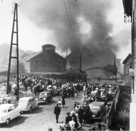 immagine della tragedia di Marcinelle, in Belgio