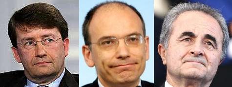 Dario Franceschini, Enrico Letta e Arturo Parisi