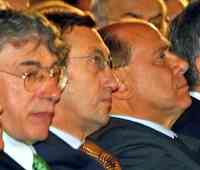 Umberto Bossi, Gianfranco Fini e Silvio Berlusconi