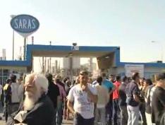 protesta operai Saras (Sky Tg24)