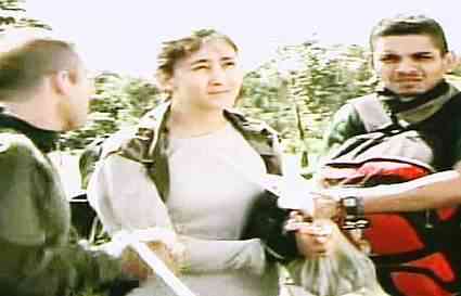 Ingrid Betancourt al momento della liberazione