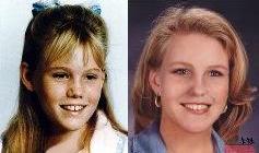 Jaycee Dugard all'età di 11 anni e in una ricostruzione della polizia