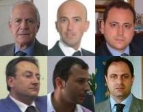 in alto, da sin. Lanzetta, Dello Vicario, Luciano; in basso, da sin. Amoroso, Galluccio, Tozzi