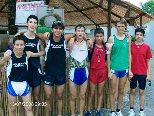 I gioielli dell'Arca Atletica Aversa: da sin. Cacciapuoti, Ilardi, Rennella, Arbore, Palmiero, Slyvco e Conte