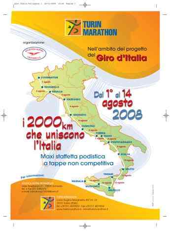 la mappa del Giro d'Italia a piedi