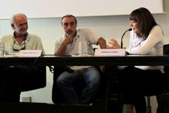da sin. D'Aponte, Fausto Mesolella e Mariella Nava