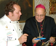 Cannavale con il Vescovo Milano