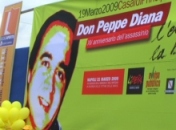 lo striscione per Don Peppe Diana