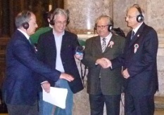 Zinzi con l'inviato di Rai1 e i sindaci di Teano e Vairano