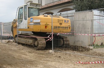 il cantiere dove è stato rinvenuto l'ordigno bellico