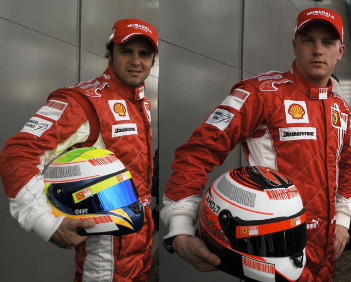 i due piloti ferrari Massa e Raikkonen