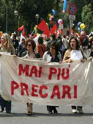 lavoratori precari in protesta